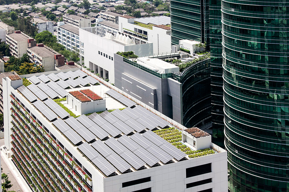 Gebouw zonnepanelen